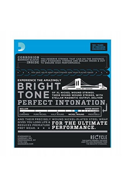 NO BRAND Corzi de chitară D'ADDARIO cu 7 corzi EXL120-7