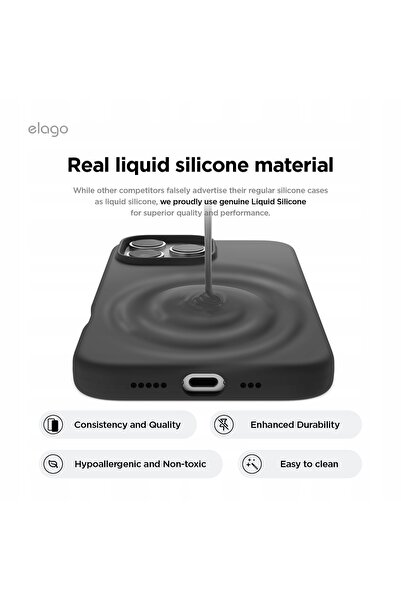 NO BRAND Husă pentru iPhone 16 Pro Max Elago din silicon cu MagSafe, Negru