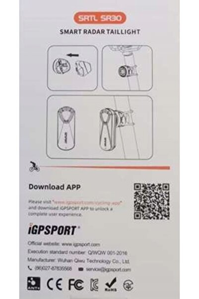 NO BRAND Lumină de bicicletă, spate, iGPSPORT SR30, impermeabilă IPX7, 65 Lm,...