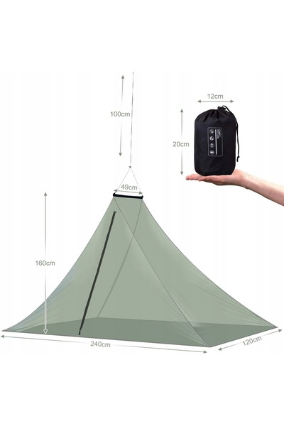 NO BRAND Plasă de țânțari pentru camping, plasă anti-insecte 240x120x160cm, c...