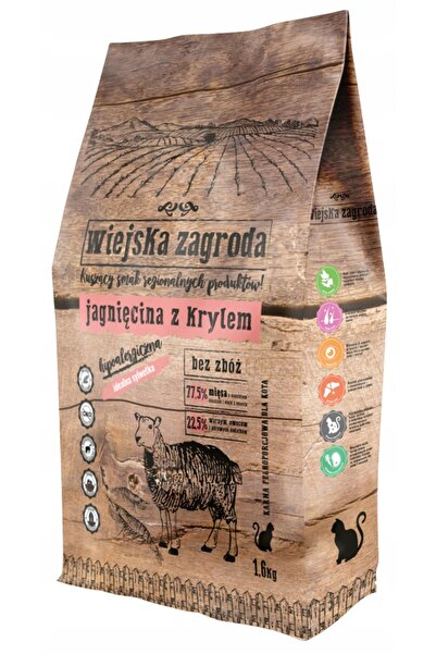 Wiejska Zagroda Hrană pentru pisici Miel cu carne de pasăre 3 x 1.6 kg