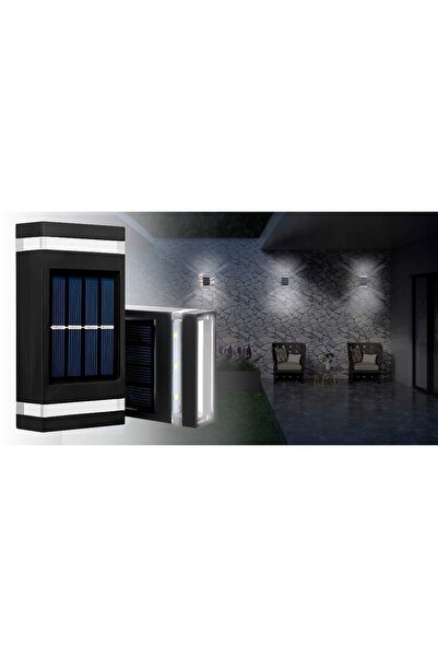 NO BRAND 2x Lampă de perete solară LED pentru balcon și terasă cu senzor de l...