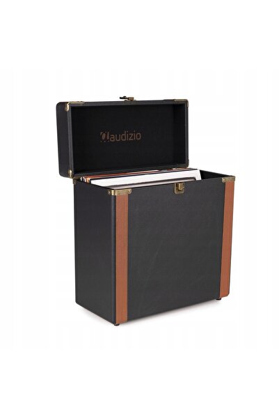 NO BRAND Cutie de depozitare discuri de vinil, tip valiză, pentru 30-35 de di...
