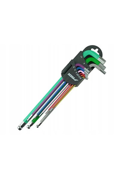 dedra Set de chei imbus, 9 bucăți, cu cap sferic, 1.5-10mm