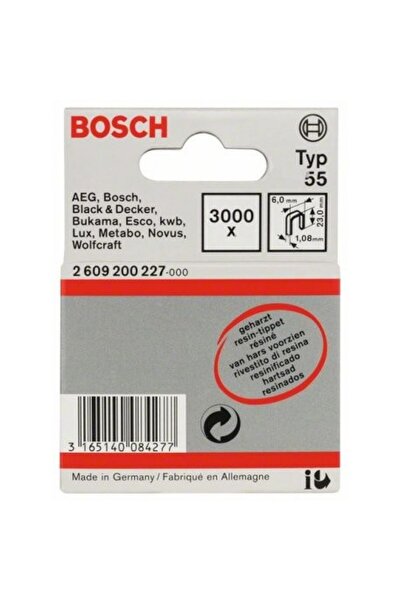 Bosch Agrafe cu creastă îngustă tip 55 16mm 3000 bucăți