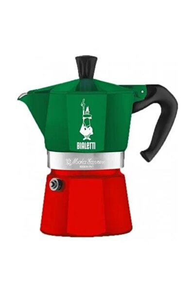 Bialetti Cafetieră Moka Express Italia 3țoli roșu-verde
