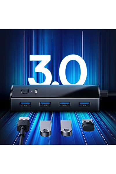 Baseus ADAPTOR HUB USB-C LA 4x USB-A 3.0 5 Gb/s CABLU 15CM