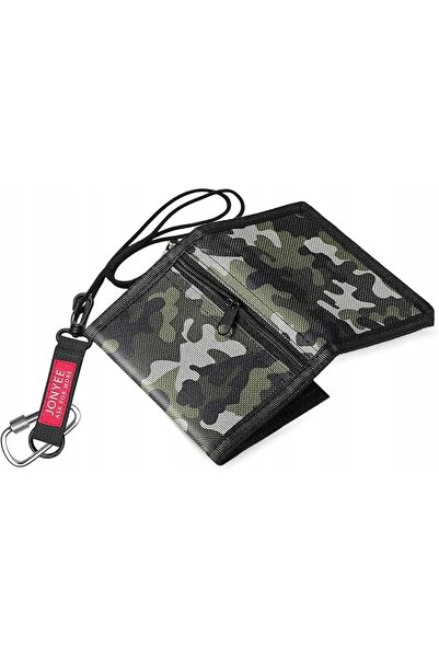 NO BRAND Portofel triplu pentru băieți MONEYBAG, cu lanț, verde militar