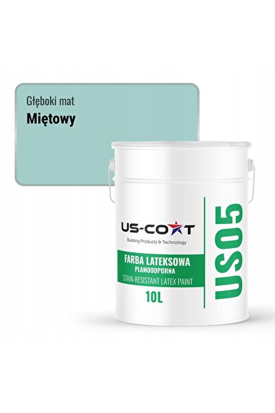 NO BRAND Vopsea latex impermeabilă, culoare mentă, H1553, 10L, mată, pentru p...