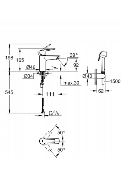Grohe Baterie lavoar Start S 23123003 Crom + baterie bideu