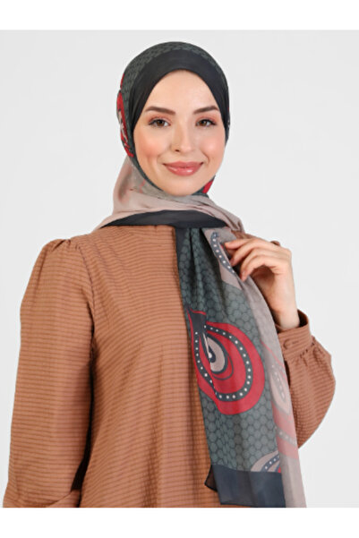 Differenza Retro Patterned Shawl - Khaki