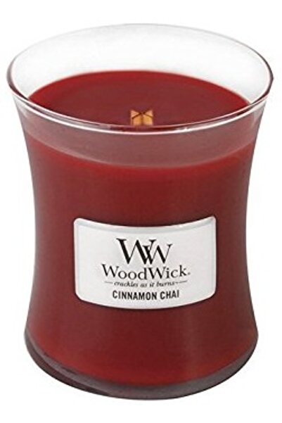 WoodWick Αρωματικό κερί με άρωμα Κανέλας Τσάι, με ξύλινο φυτίλι, 275 γρ.