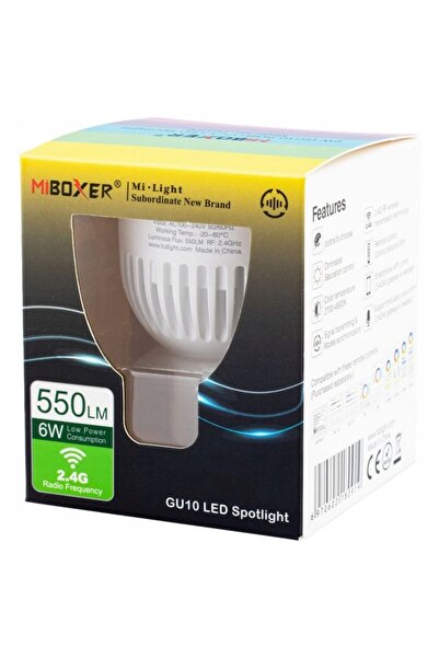NO BRAND Bec LED INTELIGENT MiLight FUT107 GU10 6W CCT cu control pe zone RF ...