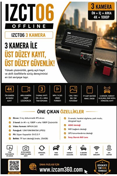 IZCT06 Araç İçi Kamera