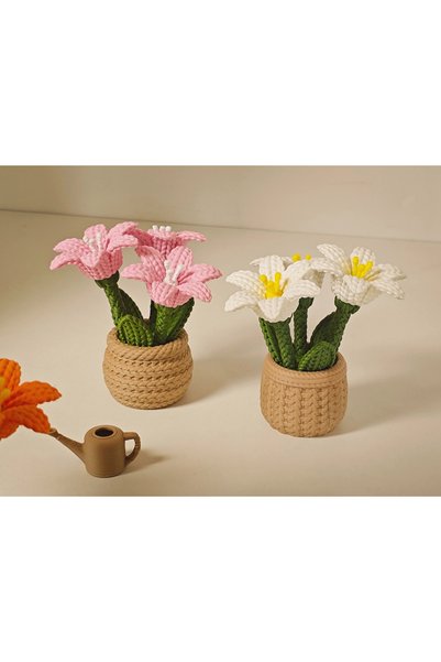 Miora Stüdyo 3D Baskı Örgü Dokulu Lilyum Saksı Dekoru | Dekoratif Çiçek | Sol...