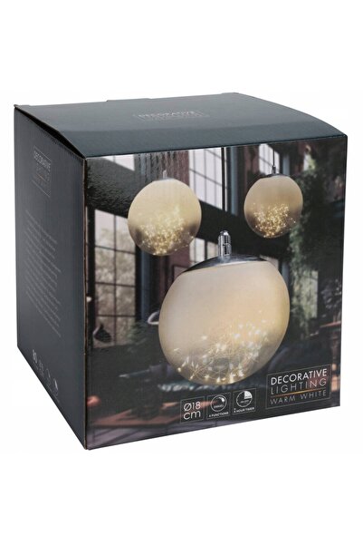 Home Styling Collection Lampă suspendată LED, ornament sferic transparent, lu...