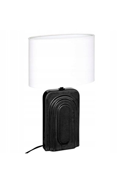 JJA Lampă de masă 42 cm NEGRU, pentru noptieră, dulap, birou modern, stil loft