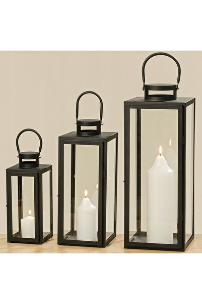 Boltze LAMPION DECORATIV, SET DE 3 BUCĂȚI, DIN METAL, CU PARTE INTERIOARĂ DIN...