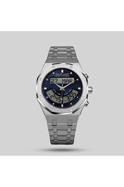 Generic Brand Modern Dawn Watch with Two Time Zones, Silver Steel Model Al333Sdw