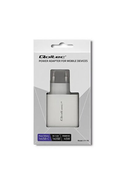Qoltec Adaptor de alimentare de 45W |   5-20V |   2.4-3A |   USB tip C PD |  ...