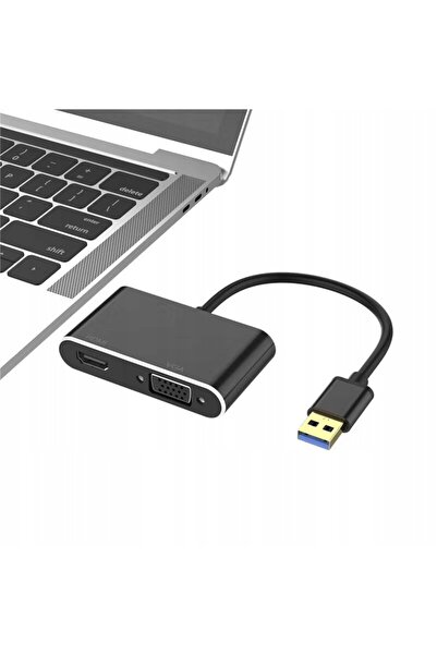 NO BRAND Convertor adaptor USB 3.0 la HDMI+VGA, hub placă grafică "