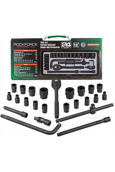 NO BRAND Set de chei tubulare cu clichet 1/2 " 24 piese 8-32mm, cutie metalică