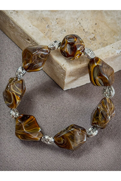 Dore Collection Madagascar Brown Agate Prism Rock Cut Natural Stone Unisex Br...