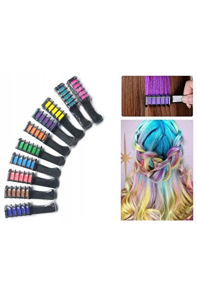 NO BRAND Cretă pentru colorarea părului, lavabilă, 10 bucăți Cretă sigură