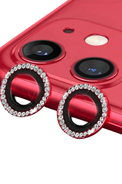 İPhone 11 - 12 - 12 Mını Uyumlu Taşlı Kamera Lens Koruyucu