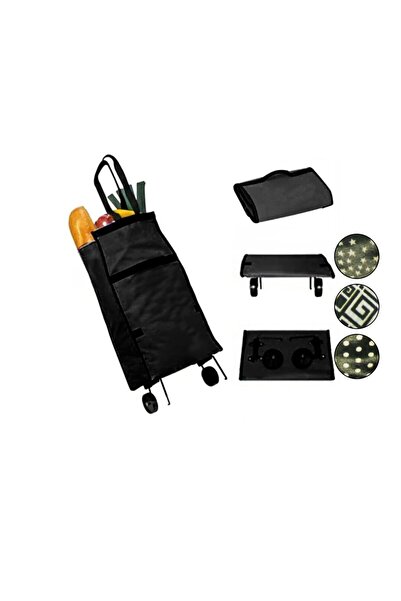 Mega Everest Pazar Arabası 75X35CM Tekerlekli Market Çantası Alışveriş Bez Torba