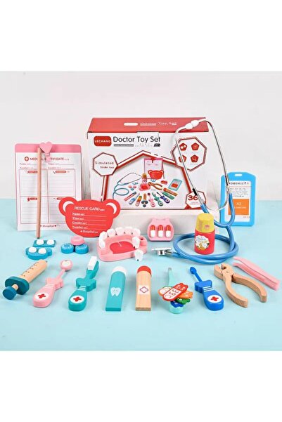 naniland.ro SET Doctor DE Lemn - Jucarie Montessori din Lemn pentru Copii, Jo...