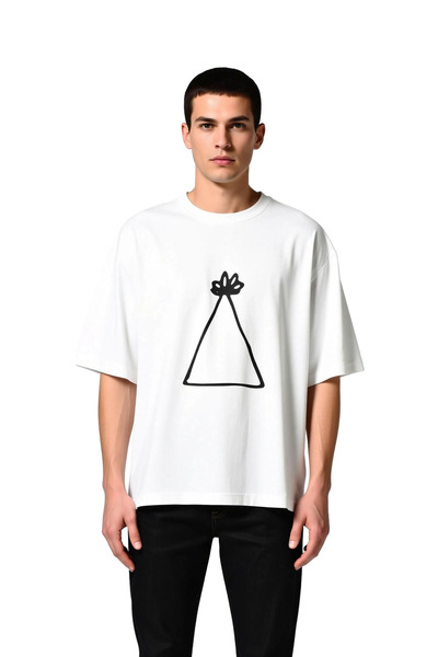PayBuy Men's Oversize T-Shirt Floral Party Hat Minimal Art Print Relaxed Fit ...