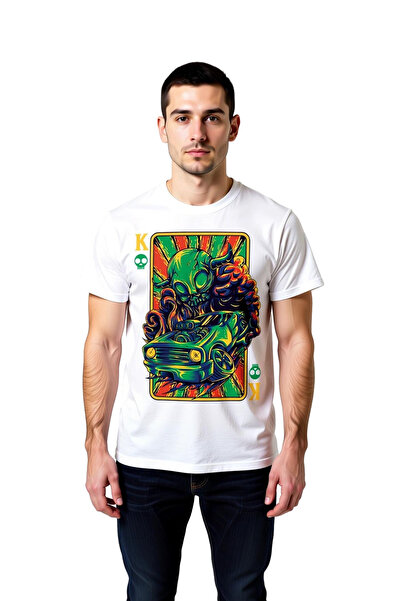 PayBuy Muška retro majica sa dizajnom igračkih karata, štampana majica sa rož...