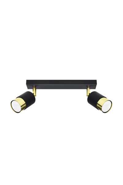 SOLLUX Lampă de tavan NERO 2 negru/auriu