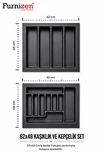Furnizen Furniture Accessories 62*49 cm Çekmece İçi Kaşıklık Ve Kepçelik Orga...