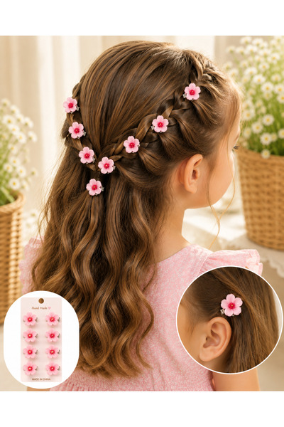 Generic Brand Tiny Daisy Hair Earrings Hair Clips 8 Pieces