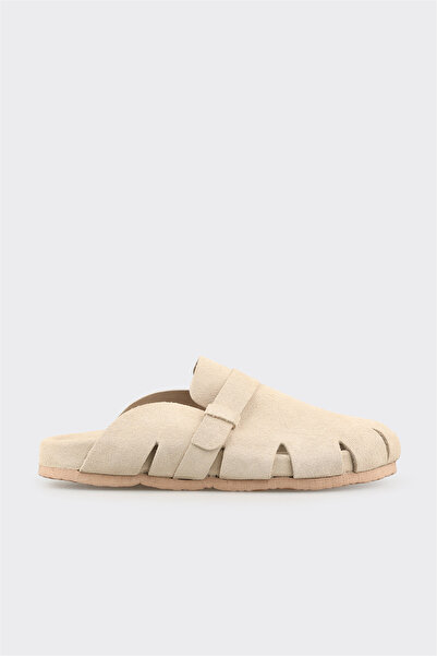 Elle Shoes Vizon Deri Kadın Terlik