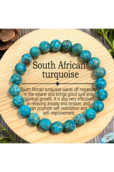 Choice Blue Made of natural turquoise, it can bring good luck. This 8mm South...