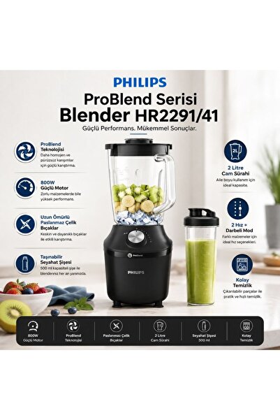 Philips 3000 Serisi Blender ProBlend Crush Teknolojisi 600W, 2 Lt, 2 Hız Ayar...