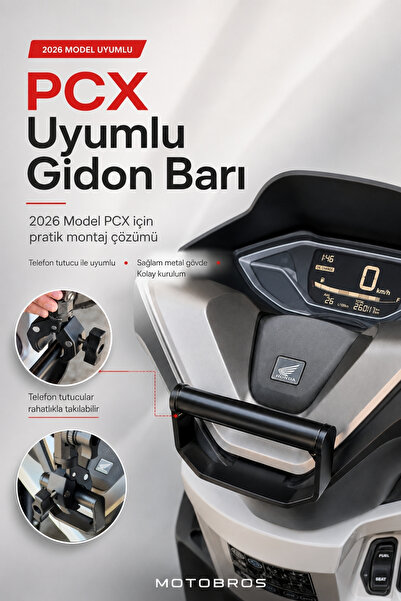 Motobros Honda Pcx 2026 Compatible Phone Holder Handlebar Bar Mounting Iron M...