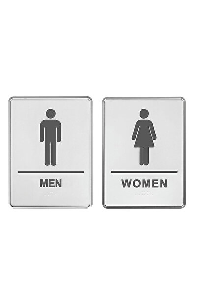 Tilki Dünyası Set of 2 Aluminum Braille Braille Alphabet and Embossed Toilet ...