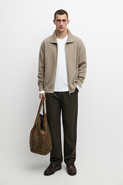 Massimo Dutti %100 pamuklu fitilli triko hırka