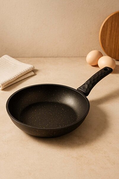 Rivorn 26 Cm Eko Granit Wok Tava | Yapışmaz Derin Tava | Sağlam Isı Dağılımı |