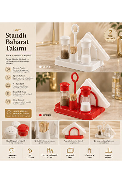 PALU GASTRO Practical Spice Rack Set with Stand - Salt Shaker, Pepper Shaker,...
