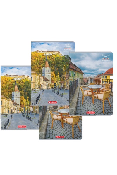 Herlitz Caiet A4 100 file, hartie 70g/mp FSC mix, dictando, Romania, diverse ...
