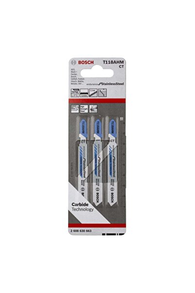 Bosch Set of 3 blades for vertical saw, T118AHM CT, Endurance for Stainless S...