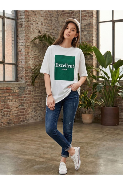 Flubutik Women's Excellent Print 100% Organic Cotton Comfort Fit Round Neck T...