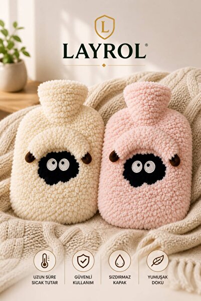 Layrol Peluş Kılıflı Koyun Emojili Sıcak Su Torbası El Isıtıcı