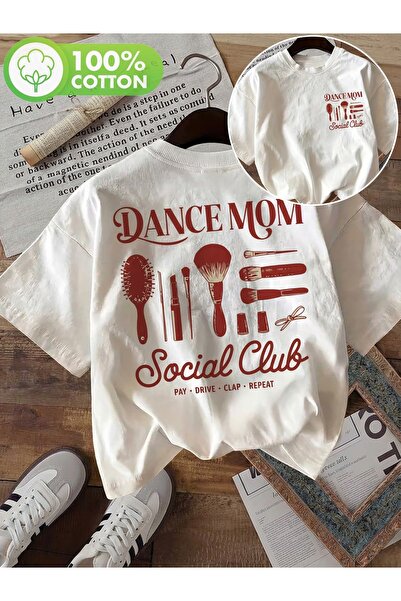 AEMİ Unisex Dance Mom Printed Oversize Crew Neck T-Shirt