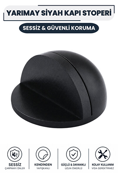 NUBLADO Yarımay Door Stop Matte Black Αυτοκόλλητο Πώμα Πόρτας Δεν Απαιτείται ...